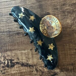 🌙✨ Celestial Sun & Stars Claw Hair Clip | Black & Gold ✨🌙
